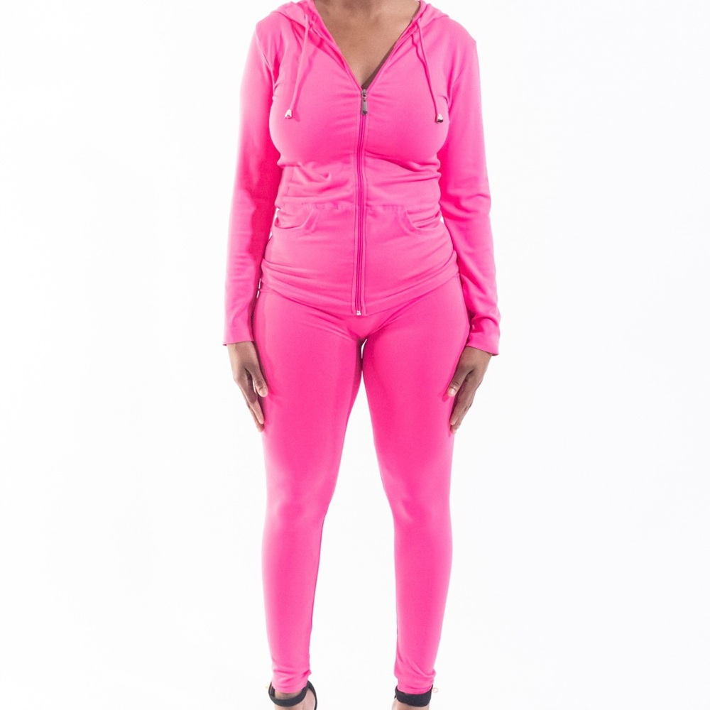 Pink 2 Piece Casual Legging Set